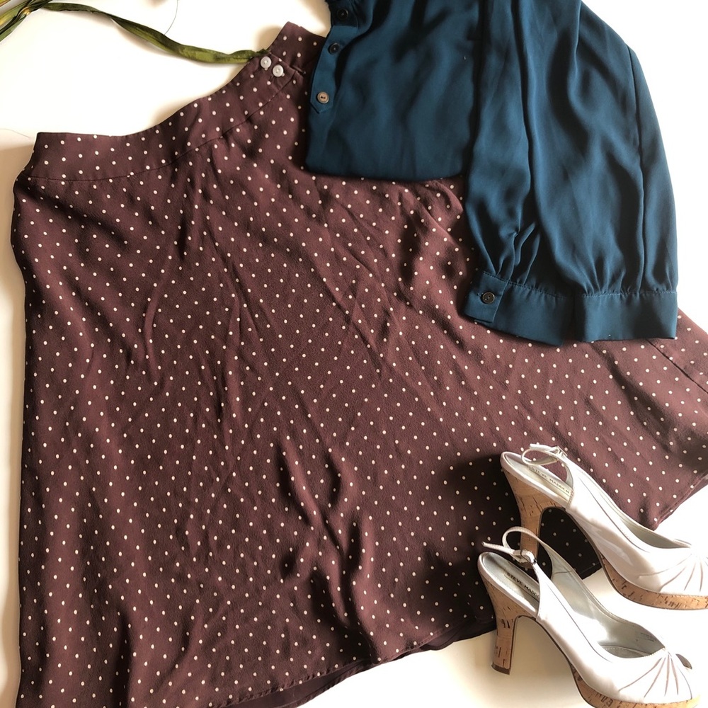 Brown Polka Dot Charter Club Skirt Size 8